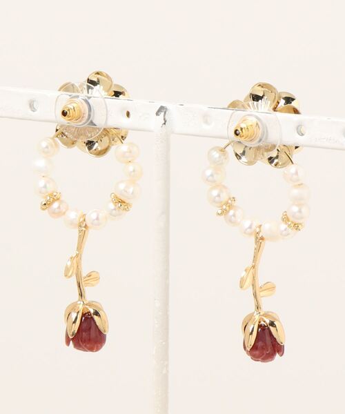 tone（トーン）の「【aaa.sgallery】淡水真珠＊薔薇ピアス(MA)（ピアス（両耳用）・レディース・ゴールド・FREE）」の3枚目の写真