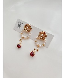 【aaa.sgallery】淡水真珠*薔薇ピアス(MA)