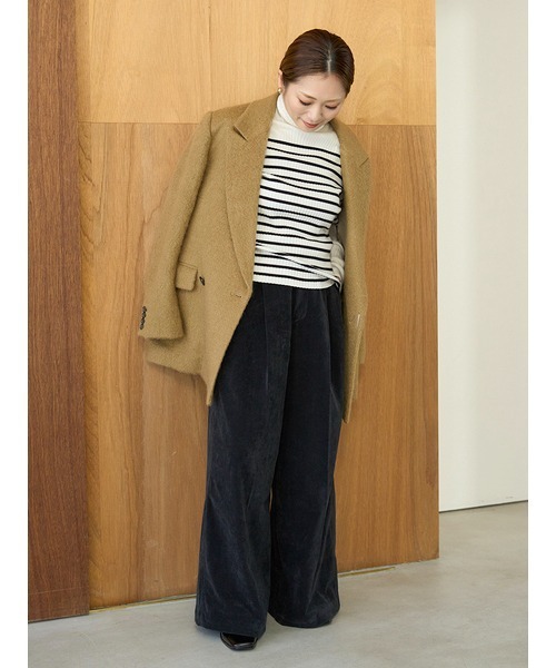 美品 MIESROHE シャギーダブルブレストジャケット ブラック サイズ1 MIESROHE（ミースロエ）の「シャギーダブルブレストJK（テーラード