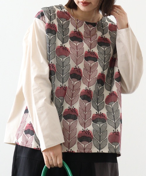 EMAGO 花刺繍ｼｱｰﾌﾞﾗｳｽ（シャツ/ブラウス）｜Emago（イマゴ）