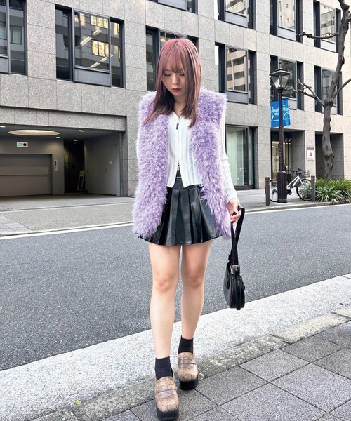 SPIGA(スピーガ)の「ロングボアオーバーベスト(ベスト・レディース・グレー/ブラック/パープル・FREE)」の10枚目の写真