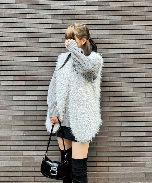 SPIGA(スピーガ)の「ロングボアオーバーベスト(ベスト・レディース・グレー/ブラック/パープル・FREE)」の19枚目の写真