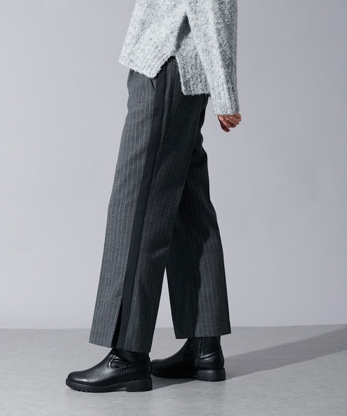 Splus グレー サイドストライプ パンツ セール】 ピンストライプパンツ