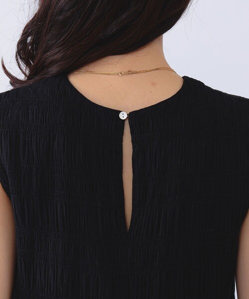 ヌキテパ　コットンボイル シャーリング ワンピース　ブラック　Mサイズ NE QUITTEZ PAS!（ヌキテパ）の「ne Quittez pas / ボイル