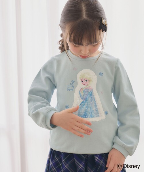 ANY(エニィ)の「【Disney(ディズニー)】FROZEN / ミラクルスパンコール トレーナー(スウェット・キッズ・サックスブルー系/ライトグリーン系/ライラック系・120/130/110/100)」の7枚目の写真