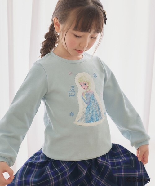 ANY(エニィ)の「【Disney(ディズニー)】FROZEN / ミラクルスパンコール トレーナー(スウェット・キッズ・サックスブルー系/ライトグリーン系/ライラック系・120/130/110/100)」の8枚目の写真