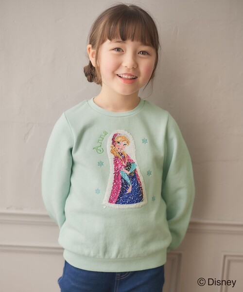 ANY(エニィ)の「【Disney(ディズニー)】FROZEN / ミラクルスパンコール トレーナー(スウェット・キッズ・サックスブルー系/ライトグリーン系/ライラック系・120/130/110/100)」の10枚目の写真