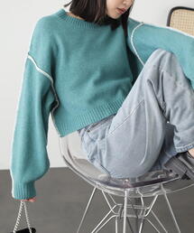 FREE'S MART | ◇杢ストレッチ総針配色ステッチニット(ニット/セーター)