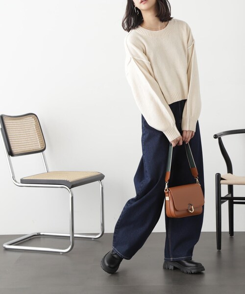 FREE'S MART（フリーズマート）の「◇杢ストレッチ総針配色ステッチニット（ニット/セーター・レディース・ベージュ/パープル/ブラック/ホワイト/グリーン・FREE）」の17枚目の写真