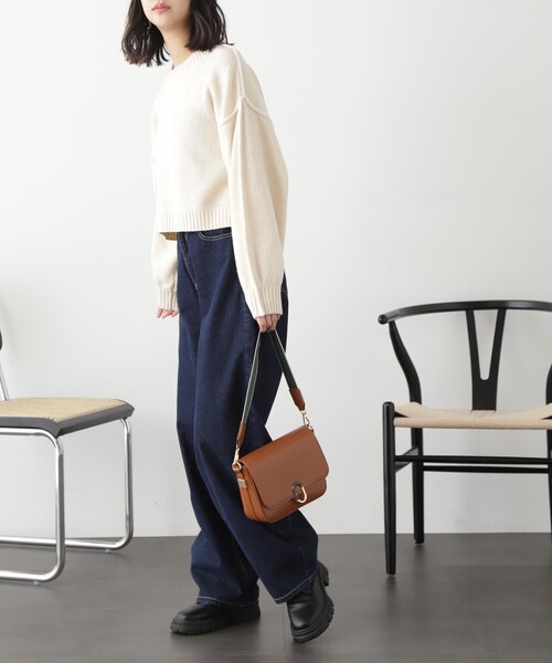 FREE'S MART（フリーズマート）の「◇杢ストレッチ総針配色ステッチニット（ニット/セーター・レディース・ベージュ/パープル/ブラック/ホワイト/グリーン・FREE）」の19枚目の写真