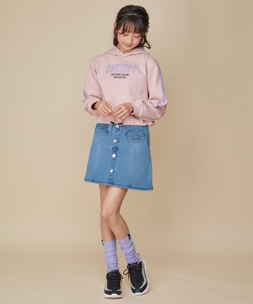 JENNI love（ジェニィラブ）の「【裏起毛】【ウエスト調整可能】あったかハートポケットデニムスカート（デニムスカート・キッズ・ネイビー/ブルー・140cm/160cm/150cm/130cm）」の12枚目の写真