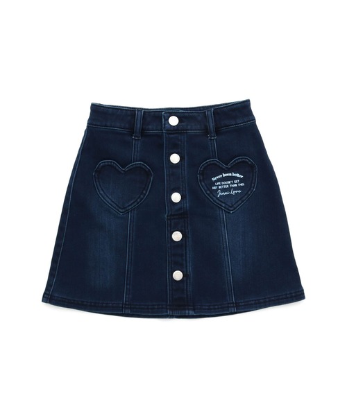 JENNI love（ジェニィラブ）の「【裏起毛】【ウエスト調整可能】あったかハートポケットデニムスカート（デニムスカート・キッズ・ネイビー/ブルー・140cm/160cm/150cm/130cm）」の13枚目の写真