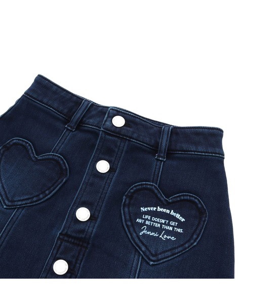 JENNI love（ジェニィラブ）の「【裏起毛】【ウエスト調整可能】あったかハートポケットデニムスカート（デニムスカート・キッズ・ネイビー/ブルー・140cm/160cm/150cm/130cm）」の17枚目の写真