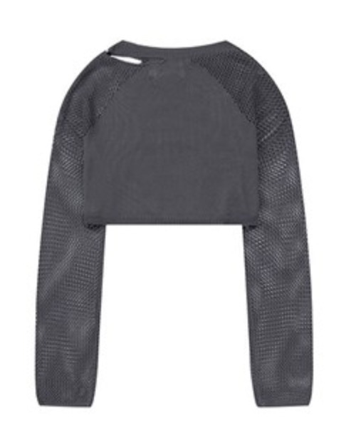 A'GEM/9 × .kom『.kom/ドットケーオーエム』袖メッシュクロップニット（ニット/セーター）｜.KOM（ドットコム）