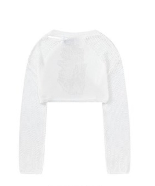 A'GEM/9 × .kom『.kom/ドットケーオーエム』袖メッシュクロップニット（ニット/セーター）｜.KOM（ドットコム）