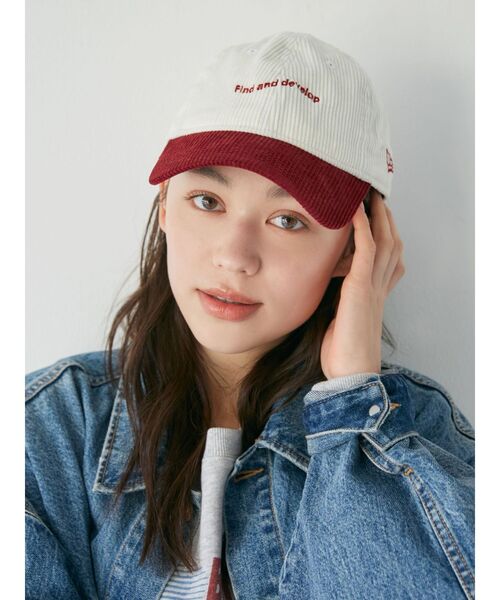NEW ERA(ニューエラ)の「NEW ERA バイカラーコーデュロイロゴキャップ(キャップ・レディース・キャメル/グリーン/レッド・FREE)」の6枚目の写真