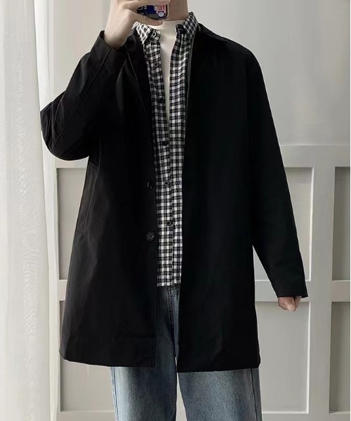 SETUP7(セットアップセブン)の「【SETUP7】シングルトレンチコート KNF037(トレンチコート・メンズ・ベージュ/ブラック/アイボリー・M/L/XL)」の4枚目の写真