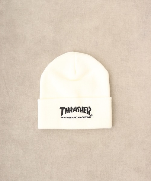 THRASHER(スラッシャー)の「THRASHER LONG KNIT CAP(ニットキャップ/ビーニー・メンズ・グレー/ダークブラウン/ブラック/ホワイト・FREE)」の5枚目の写真
