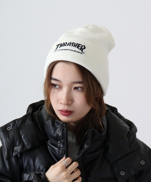 THRASHER(スラッシャー)の「THRASHER LONG KNIT CAP(ニットキャップ/ビーニー・メンズ・グレー/ダークブラウン/ブラック/ホワイト・FREE)」の12枚目の写真