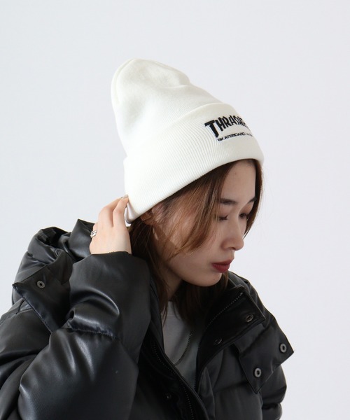 THRASHER(スラッシャー)の「THRASHER LONG KNIT CAP(ニットキャップ/ビーニー・メンズ・グレー/ダークブラウン/ブラック/ホワイト・FREE)」の15枚目の写真