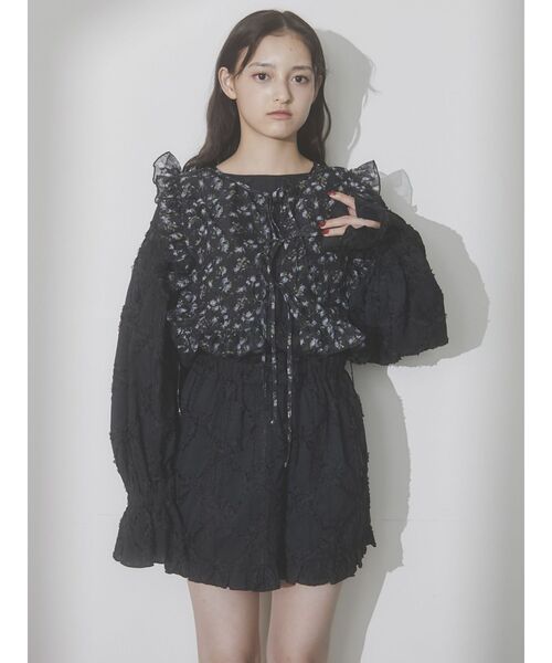 merry jenny(メリージェニー)の「petit flowerスクエアカラー(付け襟・レディース・ブラック/アイボリー・FREE)」の5枚目の写真