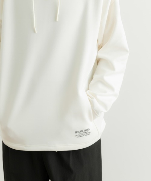 ITEMS URBANRESEARCH（アイテムズ アーバンリサーチ）の「裏起毛 ダンボール プルオーバーパーカー（パーカー・メンズ・オフホワイト/グレー/ブラック・MEDIUM/LARGE）」の6枚目の写真