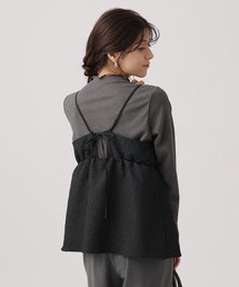 DRESKIP | 【2点セット/シーズンレス】ふくれジャカード ペプラムキャミ＋インナー(その他トップス)