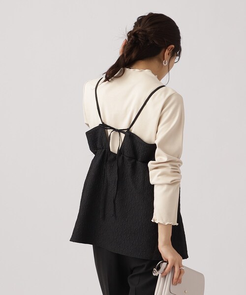 DRESKIP（ドレスキップ）の「◆【2点セット/シーズンレス】きれい見え 体型カバーもできる ペプラムキャミ＋インナー（その他トップス・レディース・キャメル/ブラック系5/ブラック系4・04/02/03）」の6枚目の写真