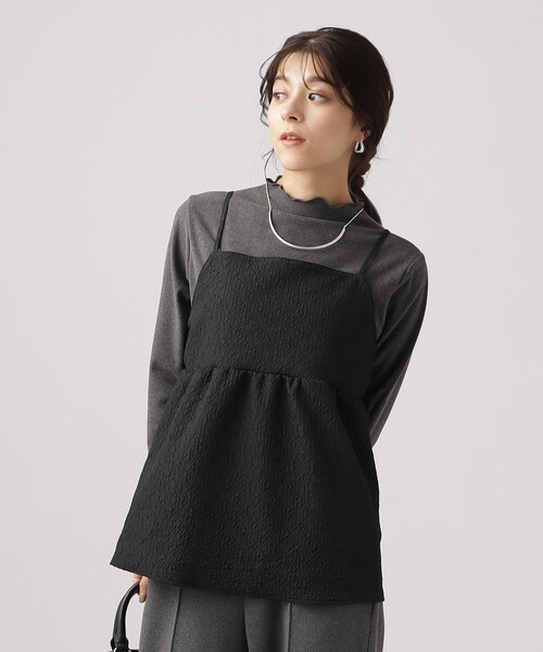 DRESKIP（ドレスキップ）の「◆【2点セット/シーズンレス】きれい見え 体型カバーもできる ペプラムキャミ＋インナー（その他トップス・レディース・キャメル/ブラック系5/ブラック系4・04/02/03）」の8枚目の写真