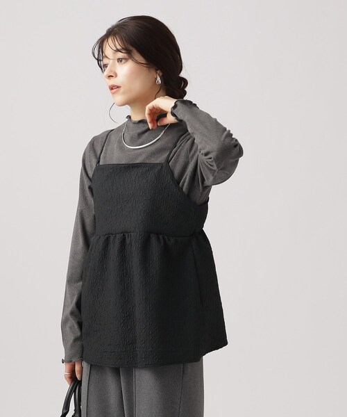 DRESKIP（ドレスキップ）の「◆【2点セット/シーズンレス】きれい見え 体型カバーもできる ペプラムキャミ＋インナー（その他トップス・レディース・キャメル/ブラック系5/ブラック系4・04/02/03）」の9枚目の写真