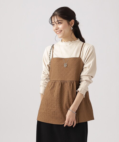 DRESKIP（ドレスキップ）の「◆【2点セット/シーズンレス】きれい見え 体型カバーもできる ペプラムキャミ＋インナー（その他トップス・レディース・キャメル/ブラック系5/ブラック系4・04/02/03）」の11枚目の写真