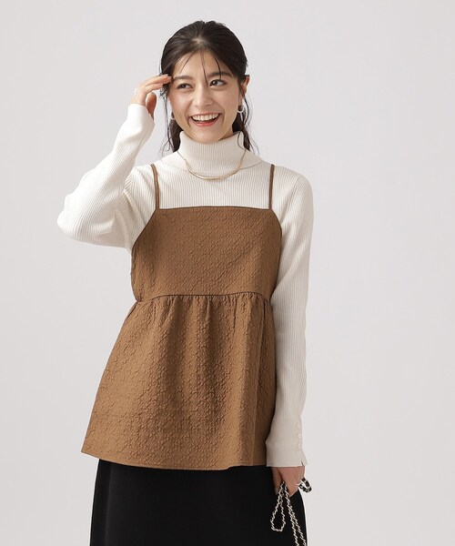 DRESKIP（ドレスキップ）の「◆【2点セット/シーズンレス】きれい見え 体型カバーもできる ペプラムキャミ＋インナー（その他トップス・レディース・キャメル/ブラック系5/ブラック系4・04/02/03）」の12枚目の写真