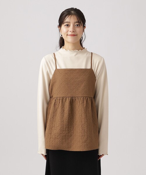 DRESKIP（ドレスキップ）の「◆【2点セット/シーズンレス】きれい見え 体型カバーもできる ペプラムキャミ＋インナー（その他トップス・レディース・キャメル/ブラック系5/ブラック系4・04/02/03）」の20枚目の写真