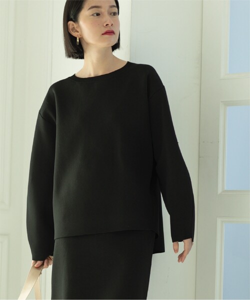 OPAQUE.CLIP(オペークドットクリップ)の「◆セットアップ対応 ミラノリブクルーネックニット【抗ピリング/洗濯機洗い可】(ニット/セーター・レディース・ブラック/ライトイエロー系/ホワイト系3/ホワイト・38/36/40/42)」の12枚目の写真