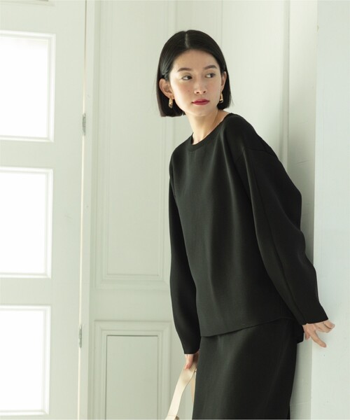 OPAQUE.CLIP(オペークドットクリップ)の「◆セットアップ対応 ミラノリブクルーネックニット【抗ピリング/洗濯機洗い可】(ニット/セーター・レディース・ブラック/ライトイエロー系/ホワイト系3/ホワイト・38/36/40/42)」の15枚目の写真