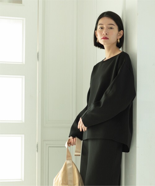 OPAQUE.CLIP(オペークドットクリップ)の「◆セットアップ対応 ミラノリブクルーネックニット【抗ピリング/洗濯機洗い可】(ニット/セーター・レディース・ブラック/ライトイエロー系/ホワイト系3/ホワイト・38/36/40/42)」の16枚目の写真