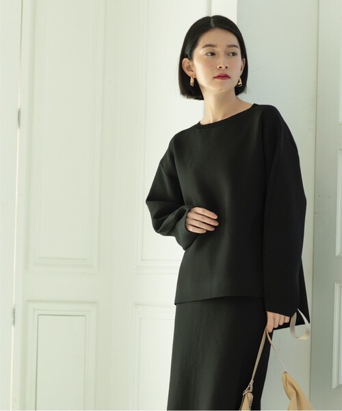 OPAQUE.CLIP(オペークドットクリップ)の「◆セットアップ対応 ミラノリブクルーネックニット【抗ピリング/洗濯機洗い可】(ニット/セーター・レディース・ブラック/ライトイエロー系/ホワイト系3/ホワイト・38/36/40/42)」の17枚目の写真