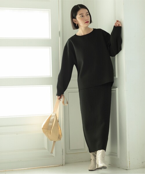 OPAQUE.CLIP(オペークドットクリップ)の「◆セットアップ対応 ミラノリブクルーネックニット【抗ピリング/洗濯機洗い可】(ニット/セーター・レディース・ブラック/ライトイエロー系/ホワイト系3/ホワイト・38/36/40/42)」の19枚目の写真