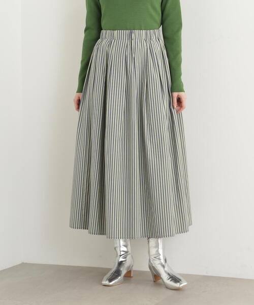 N.(N. Natural Beauty Basic)(エヌエヌナチュラルビューティーベーシック)の「◆ストライプギャザーフレアスカート(スカート・レディース・イエロー系その他/グリーン系その他・MEDIUM)」の22枚目の写真