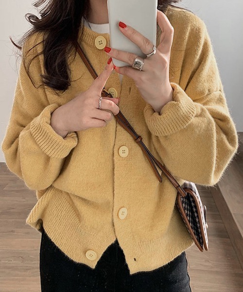 Miniministore(ミニミニストア)の「ニットカーディガン レディース(カーディガン/ボレロ・レディース・ブルー/モカ/パープル/アイボリー/ブラック/イエロー・フリー)」の6枚目の写真