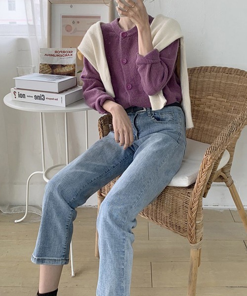 Miniministore(ミニミニストア)の「ニットカーディガン レディース(カーディガン/ボレロ・レディース・ブルー/モカ/パープル/アイボリー/ブラック/イエロー・フリー)」の10枚目の写真