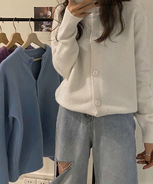 Miniministore(ミニミニストア)の「ニットカーディガン レディース(カーディガン/ボレロ・レディース・ブルー/モカ/パープル/アイボリー/ブラック/イエロー・フリー)」の11枚目の写真