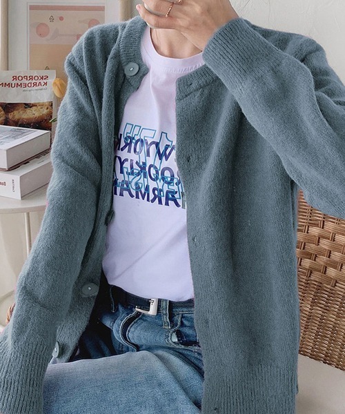 Miniministore(ミニミニストア)の「ニットカーディガン レディース(カーディガン/ボレロ・レディース・ブルー/モカ/パープル/アイボリー/ブラック/イエロー・フリー)」の16枚目の写真