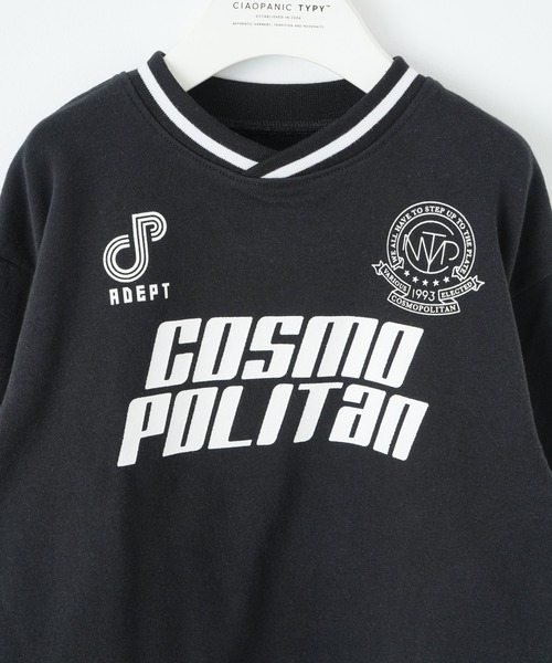 CIAOPANIC TYPY（チャオパニックティピー）の「【WEB限定】【KIDS】オーバーサイズ配色レタリングVネックスウェット/裏毛（スウェット・キッズ・アイボリー/ブラック・XX-LARGE/SMALL/MEDIUM/X-LARGE/LARGE）」の9枚目の写真