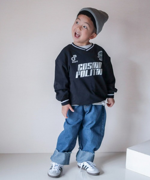 CIAOPANIC TYPY（チャオパニックティピー）の「【WEB限定】【KIDS】オーバーサイズ配色レタリングVネックスウェット/裏毛（スウェット・キッズ・アイボリー/ブラック・XX-LARGE/SMALL/MEDIUM/X-LARGE/LARGE）」の20枚目の写真