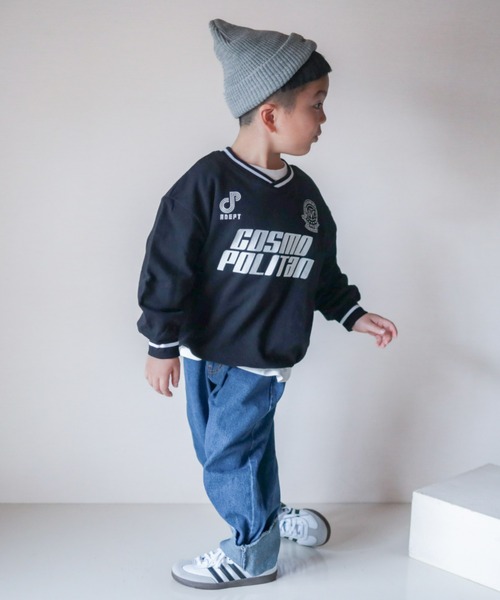 CIAOPANIC TYPY（チャオパニックティピー）の「【WEB限定】【KIDS】オーバーサイズ配色レタリングVネックスウェット/裏毛（スウェット・キッズ・アイボリー/ブラック・XX-LARGE/SMALL/MEDIUM/X-LARGE/LARGE）」の21枚目の写真