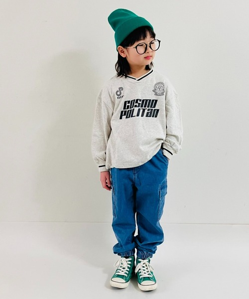 CIAOPANIC TYPY（チャオパニックティピー）の「【WEB限定】【KIDS】オーバーサイズ配色レタリングVネックスウェット/裏毛（スウェット・キッズ・アイボリー/ブラック・XX-LARGE/SMALL/MEDIUM/X-LARGE/LARGE）」の18枚目の写真