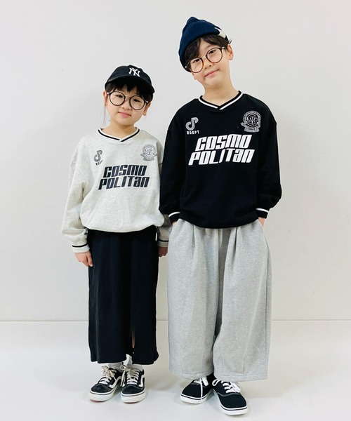 CIAOPANIC TYPY（チャオパニックティピー）の「【WEB限定】【KIDS】オーバーサイズ配色レタリングVネックスウェット/裏毛（スウェット・キッズ・アイボリー/ブラック・XX-LARGE/SMALL/MEDIUM/X-LARGE/LARGE）」の15枚目の写真