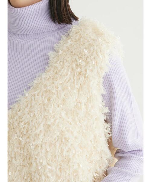 Sugar spoon（シュガースプーン）の「・SUGAR　SPOON　フェザーヤーンベスト（ベスト・レディース・ベージュ/アイボリー/ブラック・FREE）」の16枚目の写真