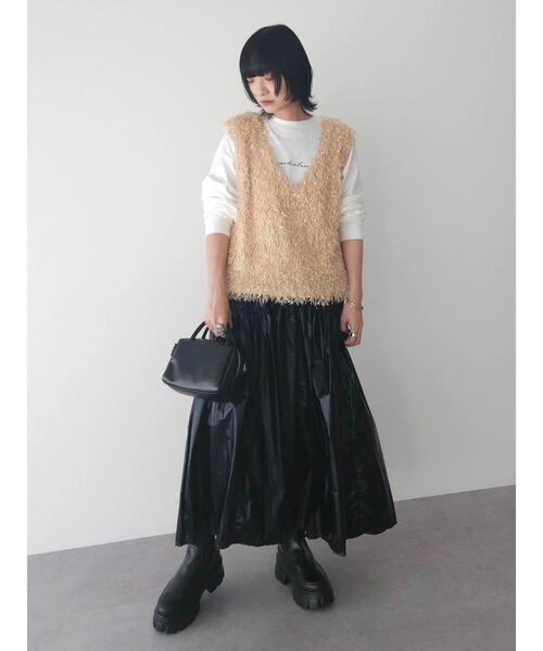 Sugar spoon（シュガースプーン）の「・SUGAR　SPOON　フェザーヤーンベスト（ベスト・レディース・ベージュ/アイボリー/ブラック・FREE）」の22枚目の写真